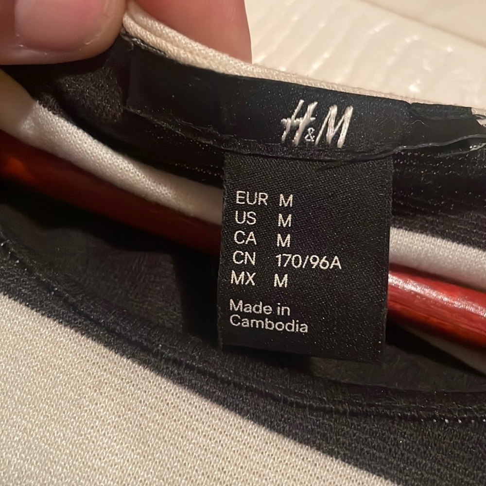 H&M black and white dress